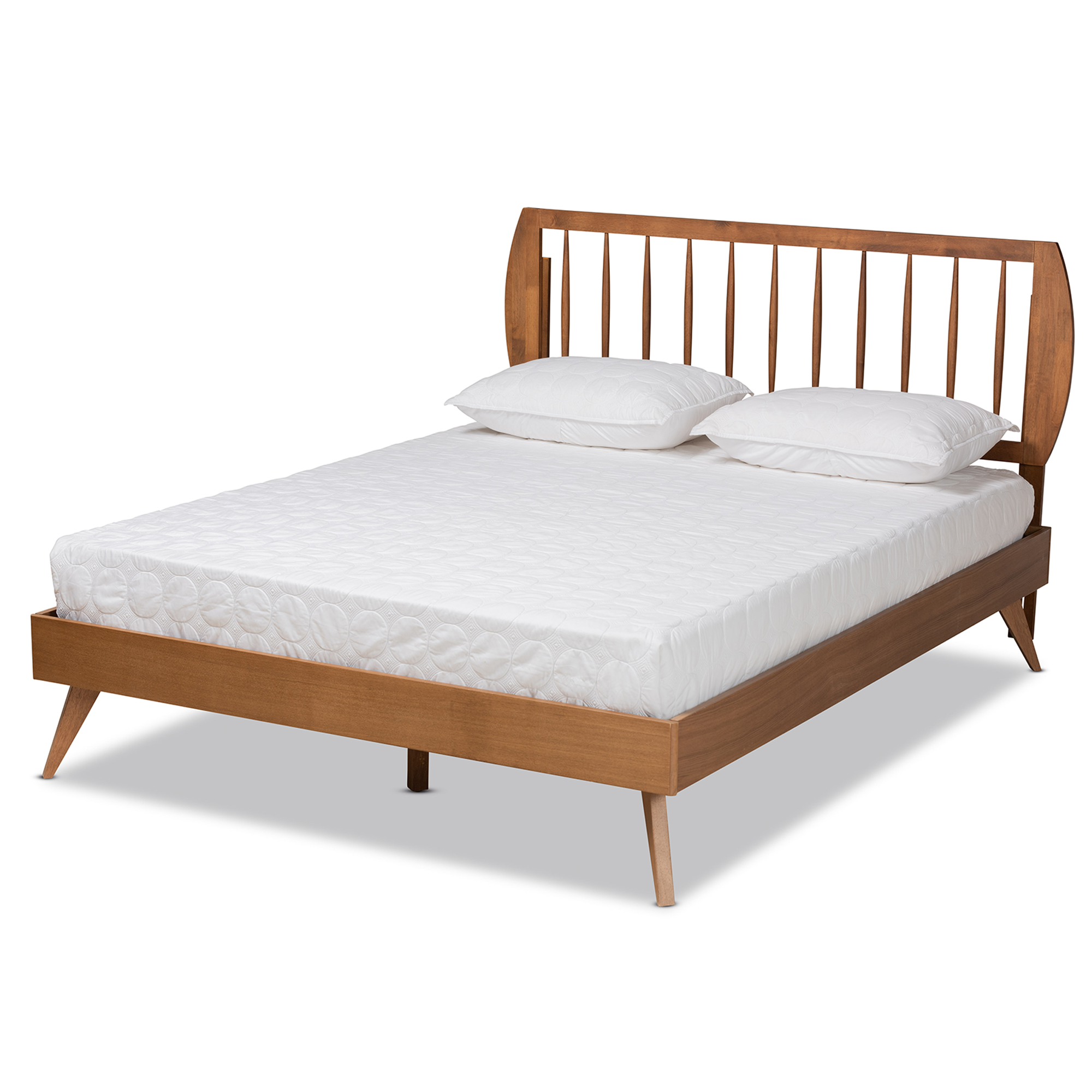 Baxton Studio Emiko Modern and Contemporary Walnut Brown Finished Wood King Size Platform Bed